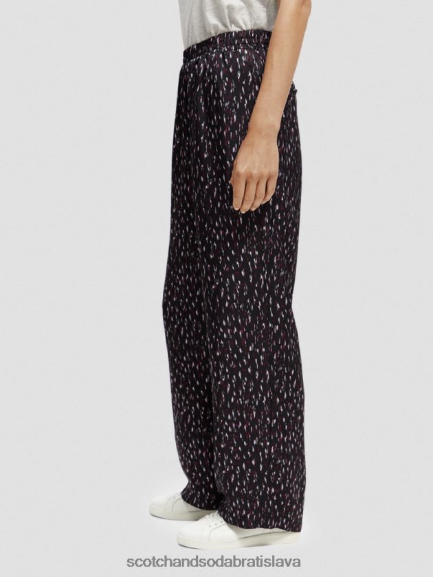ženy oblečenie ikat dážď Scotch & Soda gia elastické nohavice so širokými nohavicami s potlačou v strede 4ZV00D151
