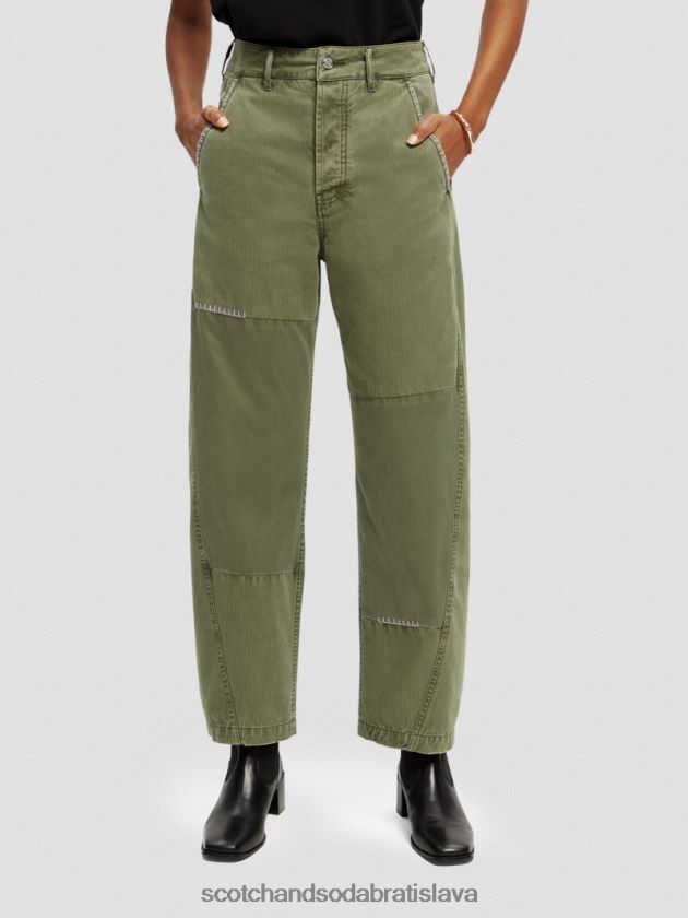 ženy oblečenie vojenská zelená Scotch & Soda pip boyfriend fit chino z organickej bavlny 4ZV00D169