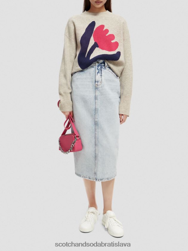 ženy oblečenie Nová éra Scotch & Soda vysoká štruktúrovaná džínsová midi ceruzková sukňa 4ZV00D1