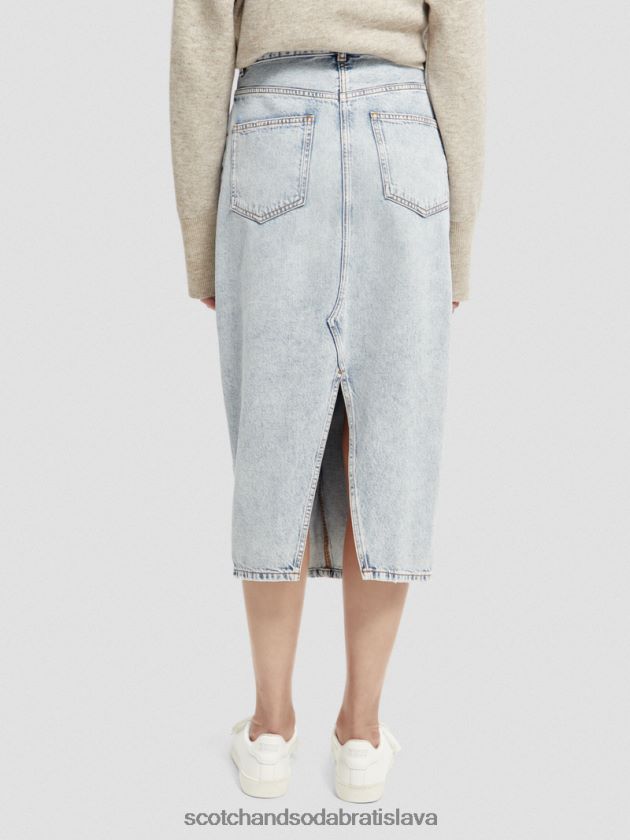 ženy oblečenie Nová éra Scotch & Soda vysoká štruktúrovaná džínsová midi ceruzková sukňa 4ZV00D1