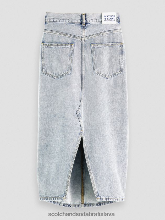 ženy oblečenie Nová éra Scotch & Soda vysoká štruktúrovaná džínsová midi ceruzková sukňa 4ZV00D1