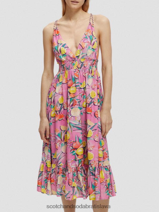 ženy oblečenie citrusová tekvica orchidea Scotch & Soda šaty na midi popruhy 4ZV00D33