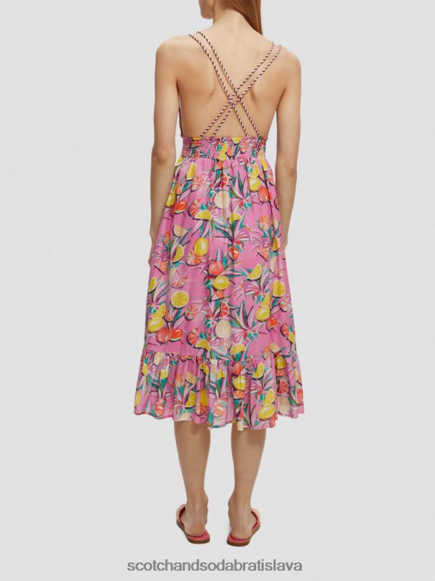 ženy oblečenie citrusová tekvica orchidea Scotch & Soda šaty na midi popruhy 4ZV00D33