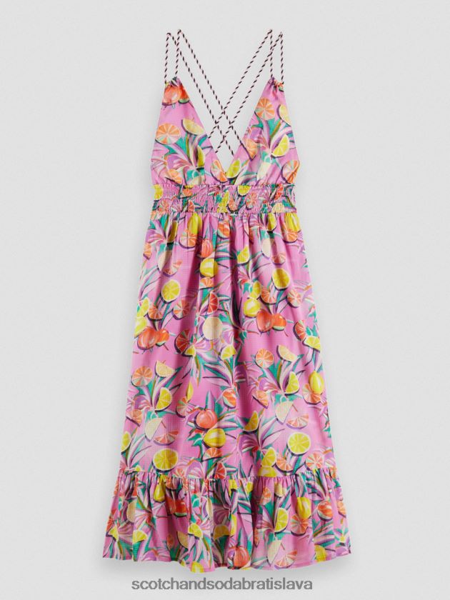 ženy oblečenie citrusová tekvica orchidea Scotch & Soda šaty na midi popruhy 4ZV00D33