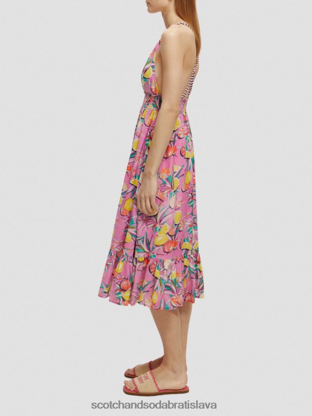 ženy oblečenie citrusová tekvica orchidea Scotch & Soda šaty na midi popruhy 4ZV00D33