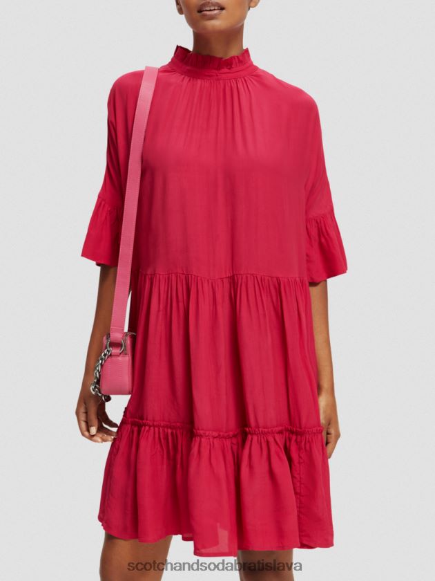 ženy oblečenie Čerešňový koláč Scotch & Soda poschodové minišaty s volánovým rukávom 4ZV00D24