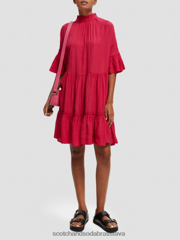 ženy oblečenie Čerešňový koláč Scotch & Soda poschodové minišaty s volánovým rukávom 4ZV00D24