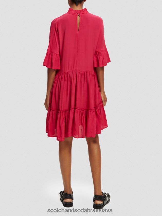 ženy oblečenie Čerešňový koláč Scotch & Soda poschodové minišaty s volánovým rukávom 4ZV00D24
