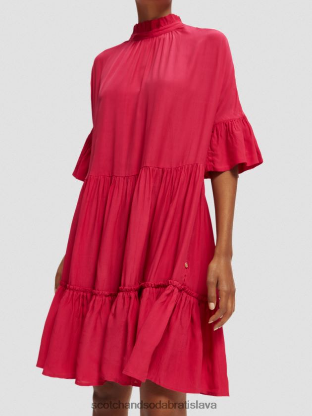ženy oblečenie Čerešňový koláč Scotch & Soda poschodové minišaty s volánovým rukávom 4ZV00D24