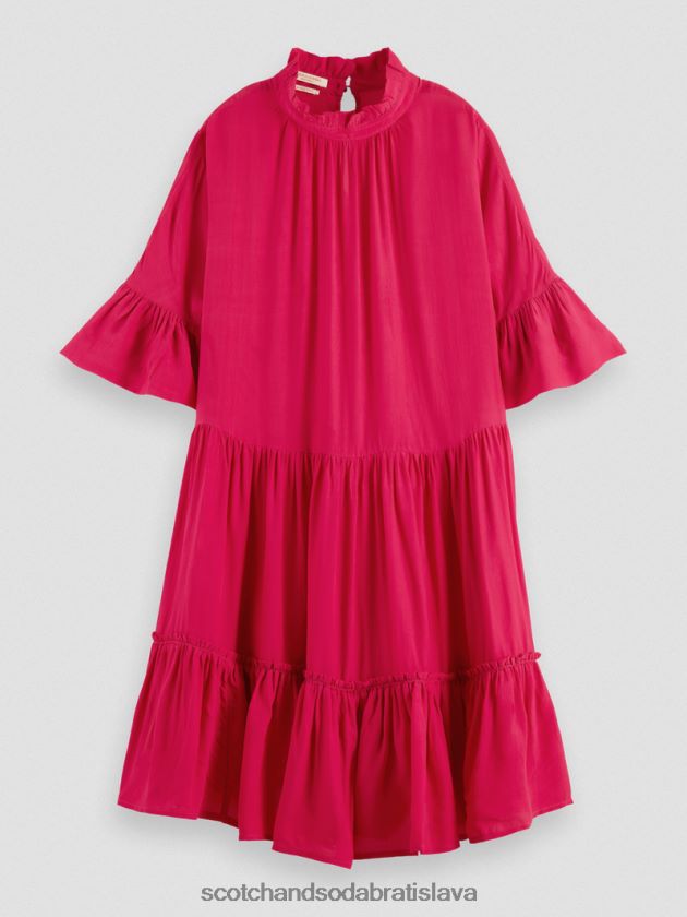 ženy oblečenie Čerešňový koláč Scotch & Soda poschodové minišaty s volánovým rukávom 4ZV00D24