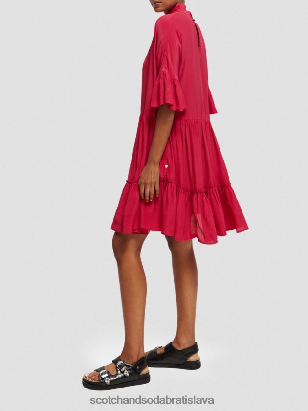 ženy oblečenie Čerešňový koláč Scotch & Soda poschodové minišaty s volánovým rukávom 4ZV00D24