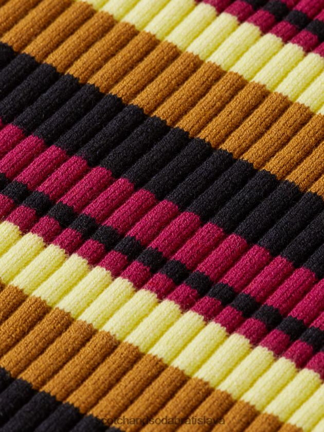 ženy oblečenie čierna Scotch & Soda Polo midi šaty z rebrovaného úpletu s dlhým rukávom 4ZV00D13