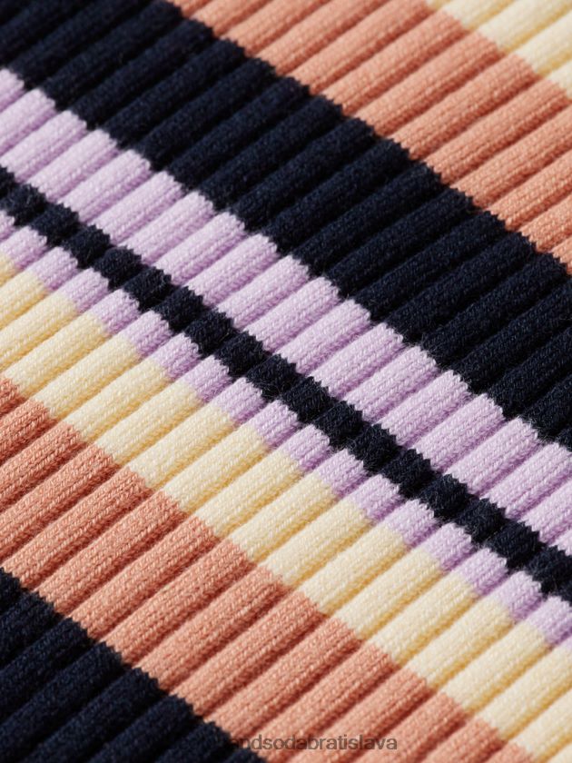 ženy oblečenie námorníctvo Scotch & Soda Polo midi šaty z rebrovaného úpletu s dlhým rukávom 4ZV00D14