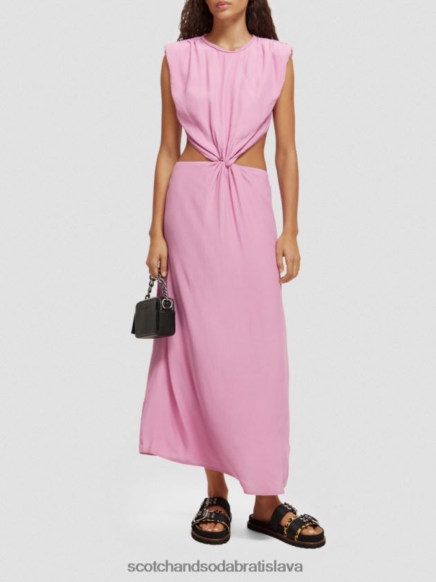 ženy oblečenie orchidea ružová Scotch & Soda vystrihnúť midi šaty 4ZV00D9