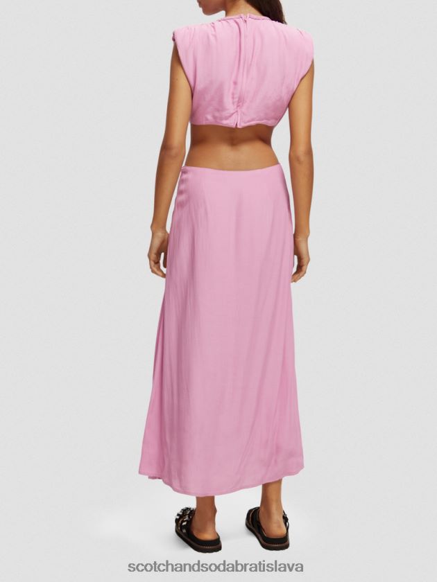 ženy oblečenie orchidea ružová Scotch & Soda vystrihnúť midi šaty 4ZV00D9