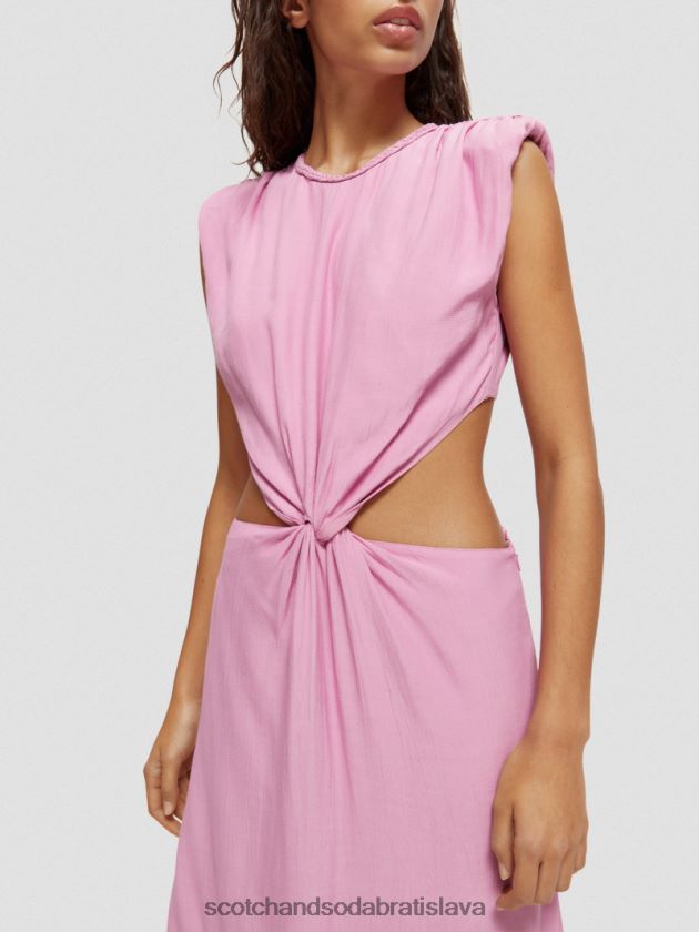 ženy oblečenie orchidea ružová Scotch & Soda vystrihnúť midi šaty 4ZV00D9