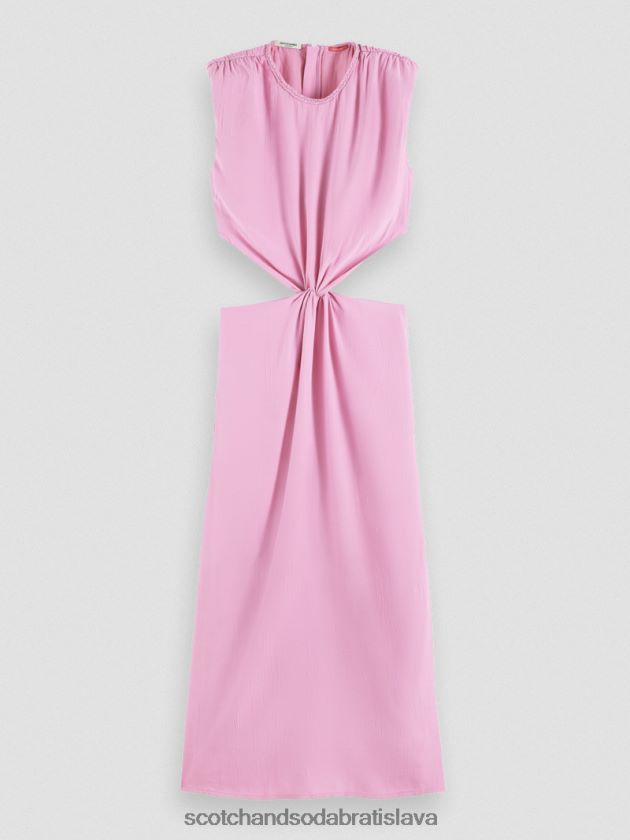 ženy oblečenie orchidea ružová Scotch & Soda vystrihnúť midi šaty 4ZV00D9