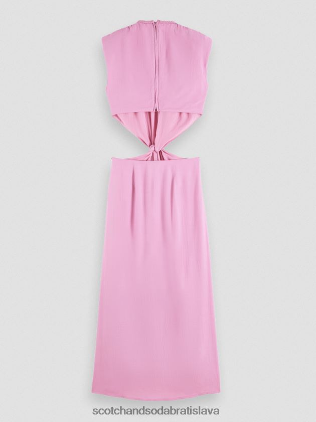 ženy oblečenie orchidea ružová Scotch & Soda vystrihnúť midi šaty 4ZV00D9