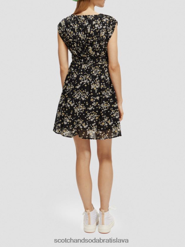 ženy oblečenie púpava čierna Scotch & Soda Mini šaty bez rukávov s výstrihom do V 4ZV00D20