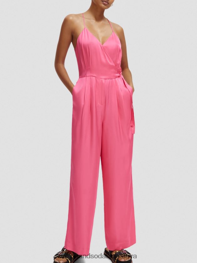 ženy oblečenie ružový punč Scotch & Soda pretekárska kombinéza s výstrihom do V 4ZV00D30