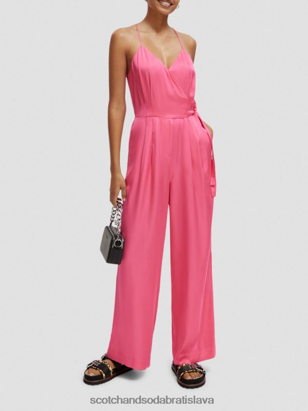 ženy oblečenie ružový punč Scotch & Soda pretekárska kombinéza s výstrihom do V 4ZV00D30