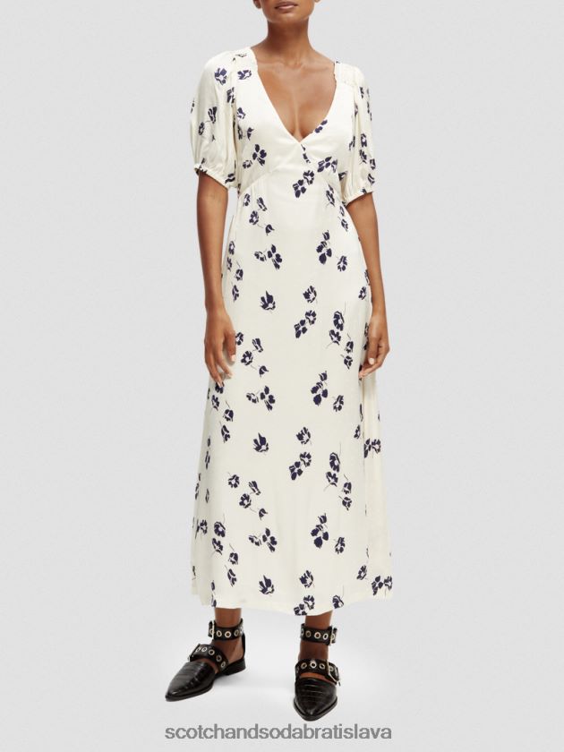 ženy oblečenie tulipány Scotch & Soda Maxi šaty s otvoreným chrbtom a výstrihom do V 4ZV00D2