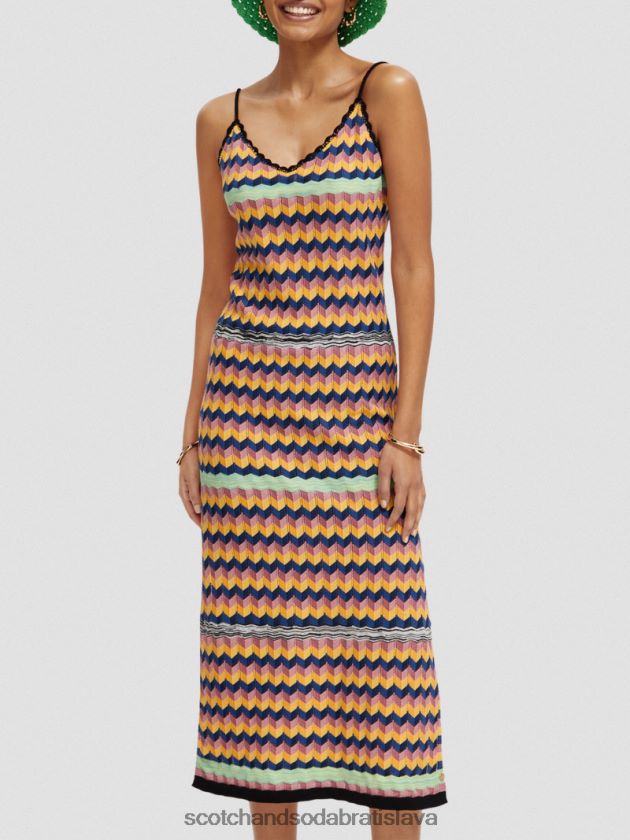 ženy oblečenie viac pruhov Scotch & Soda pletené pruhované midi šaty 4ZV00D5