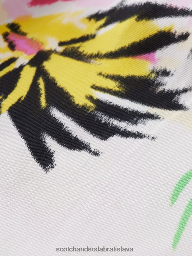 ženy oblečenie astra biela Scotch & Soda šortky s elastickým pásom s potlačou 4ZV00D254