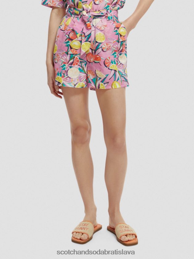 ženy oblečenie citrusová tekvica orchidea Scotch & Soda vysoké šortky strednej dĺžky 4ZV00D238