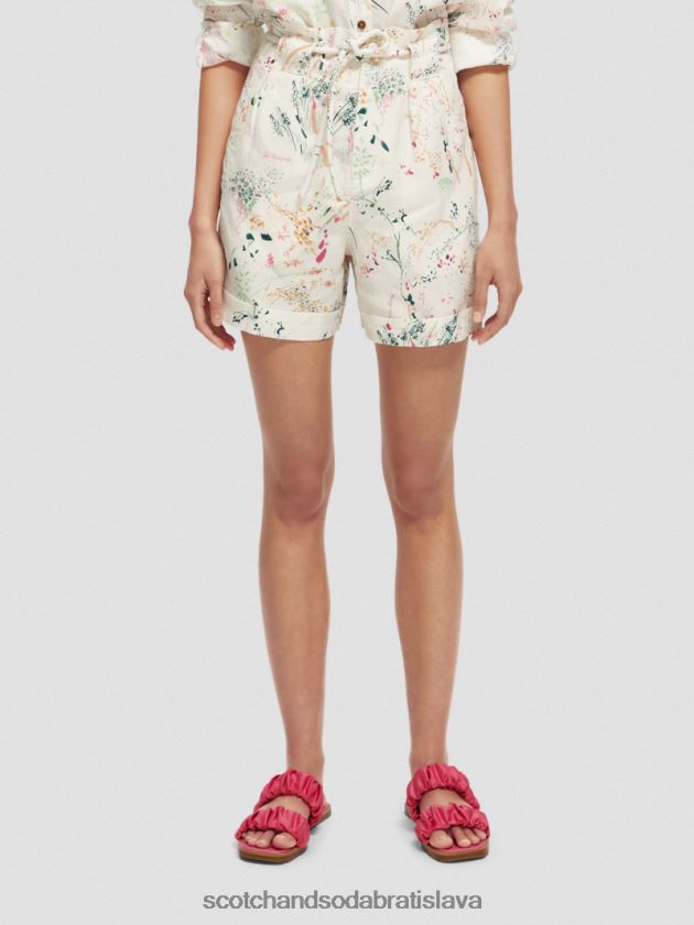 ženy oblečenie divokejšia biela Scotch & Soda vysoké šortky v mini dĺžke 4ZV00D233