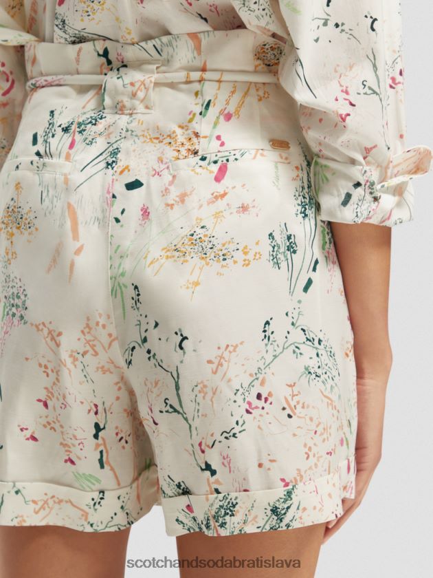 ženy oblečenie divokejšia biela Scotch & Soda vysoké šortky v mini dĺžke 4ZV00D233