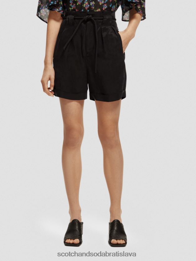 ženy oblečenie čierna Scotch & Soda vysoké šortky v mini dĺžke 4ZV00D234