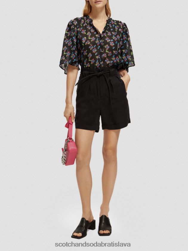 ženy oblečenie čierna Scotch & Soda vysoké šortky v mini dĺžke 4ZV00D234