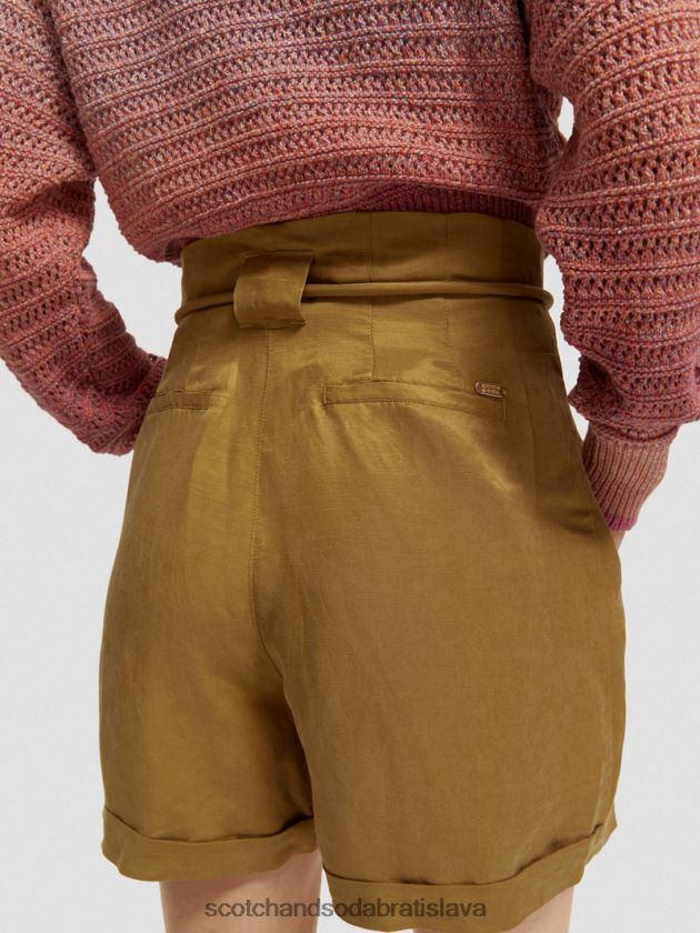 ženy oblečenie kokosová škrupina Scotch & Soda vysoké šortky v mini dĺžke 4ZV00D232