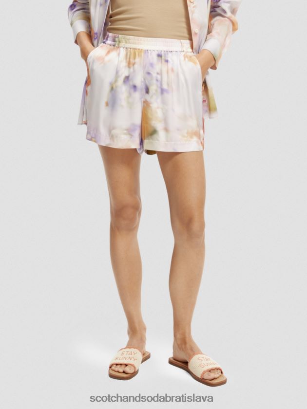 ženy oblečenie pohybová tlač Scotch & Soda šortky so širokými nohavicami s potlačou 4ZV00D244