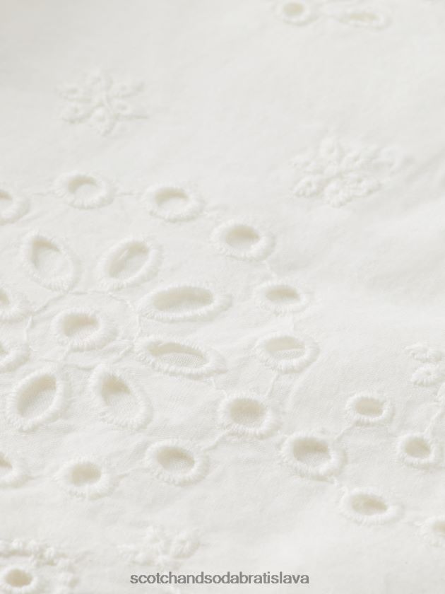 ženy oblečenie vanilková biela Scotch & Soda broderie anglaise šortky z organickej bavlny 4ZV00D242