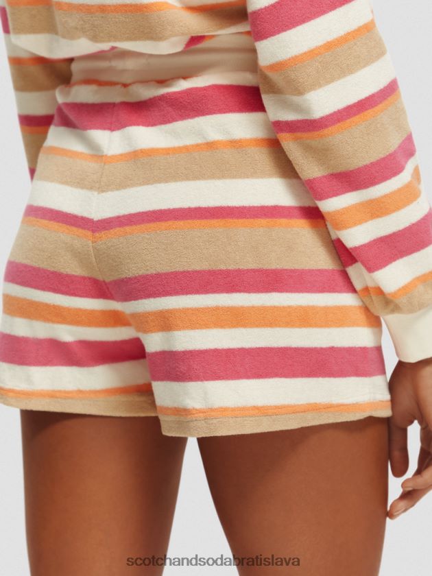 ženy oblečenie vanilková biela Scotch & Soda pásikavé šortky s vysokým pásom 4ZV00D179