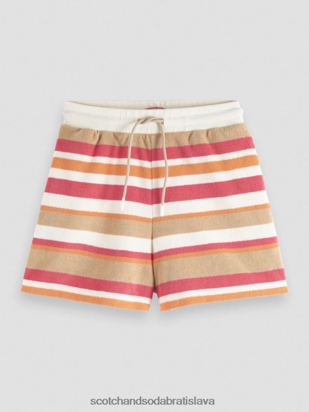 ženy oblečenie vanilková biela Scotch & Soda pásikavé šortky s vysokým pásom 4ZV00D179