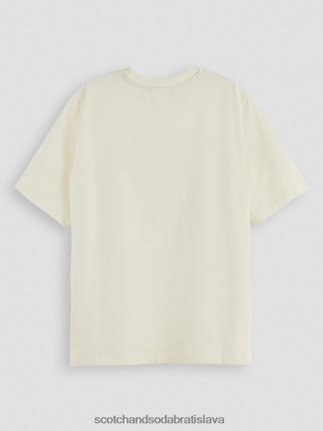 ženy oblečenie biely Scotch & Soda Umelecké tričko uvoľneného strihu z organickej bavlny 4ZV00D98