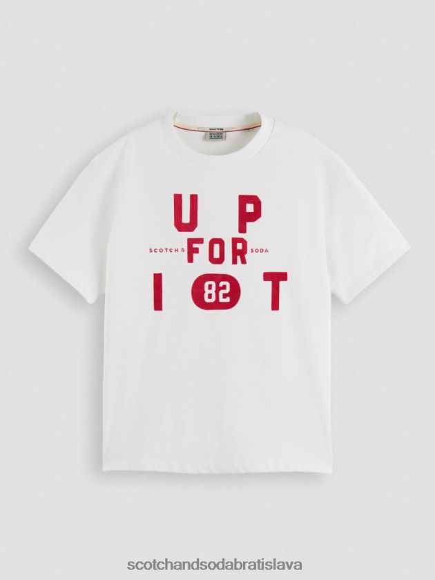 ženy oblečenie biely Scotch & Soda organické tričko voľného strihu s grafikou 4ZV00D60