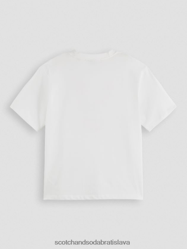 ženy oblečenie biely Scotch & Soda organické tričko voľného strihu s grafikou 4ZV00D60