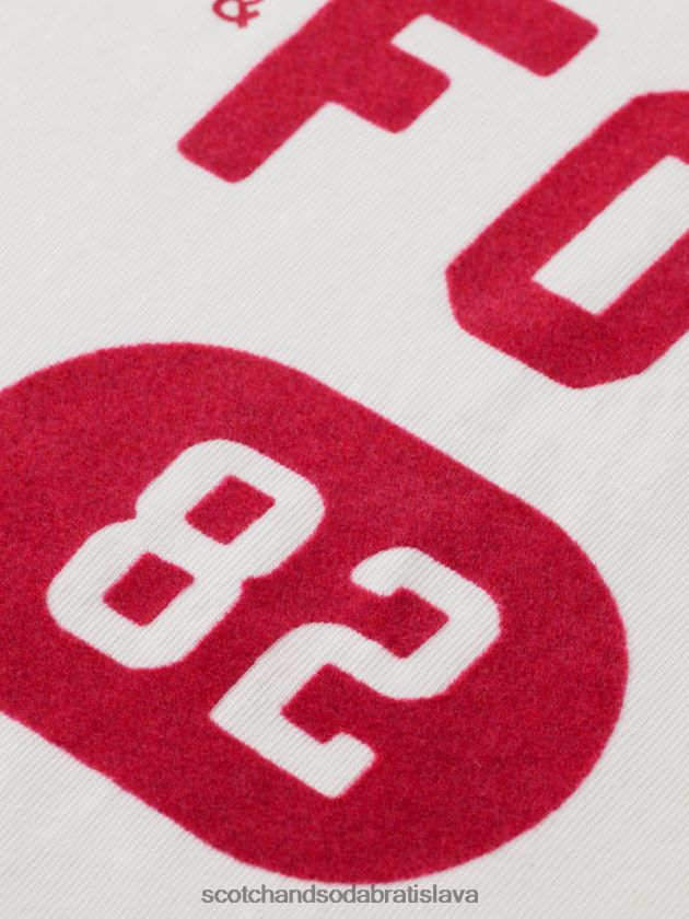 ženy oblečenie biely Scotch & Soda organické tričko voľného strihu s grafikou 4ZV00D60