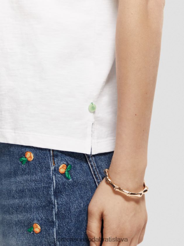 ženy oblečenie biely Scotch & Soda tričko regular fit 4ZV00D103