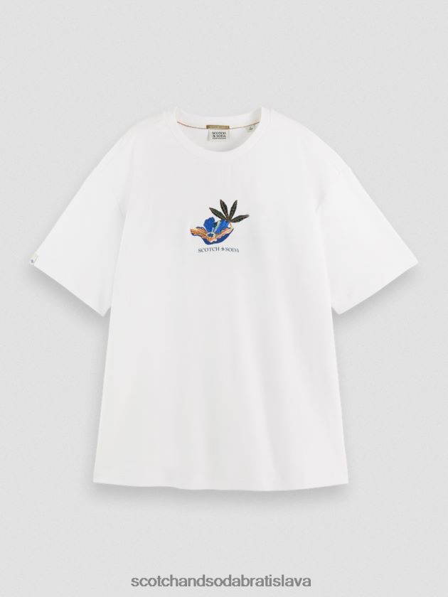 ženy oblečenie biely Scotch & Soda tričko s grafikou voľného strihu 4ZV00D114
