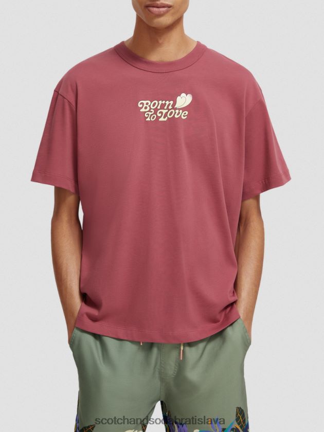 ženy oblečenie bordová Scotch & Soda tričko zrodené pre lásku 4ZV00D123