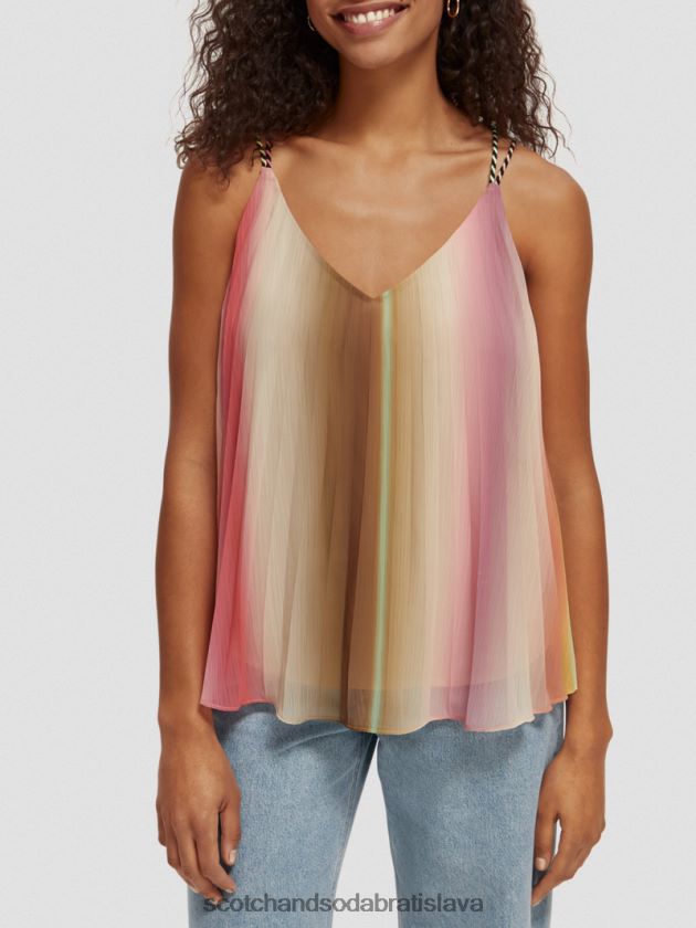 ženy oblečenie dúhové ombre Scotch & Soda nariasené tielko s výstrihom do V 4ZV00D116