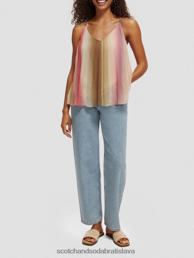ženy oblečenie dúhové ombre Scotch & Soda nariasené tielko s výstrihom do V 4ZV00D116