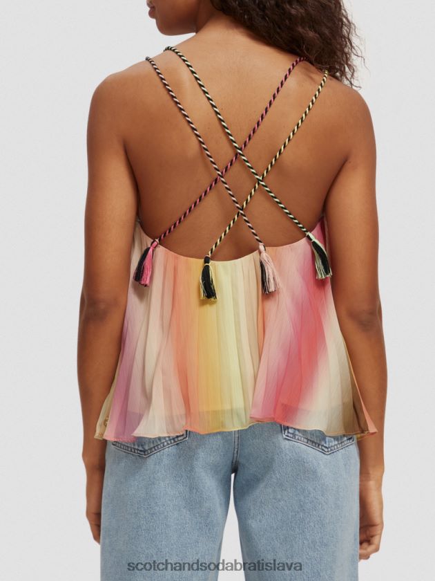 ženy oblečenie dúhové ombre Scotch & Soda nariasené tielko s výstrihom do V 4ZV00D116