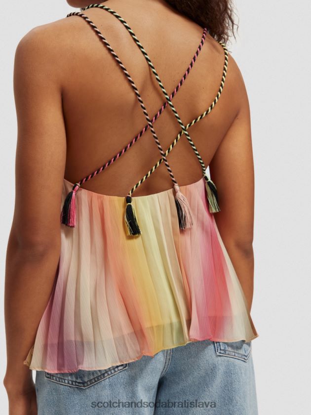 ženy oblečenie dúhové ombre Scotch & Soda nariasené tielko s výstrihom do V 4ZV00D116