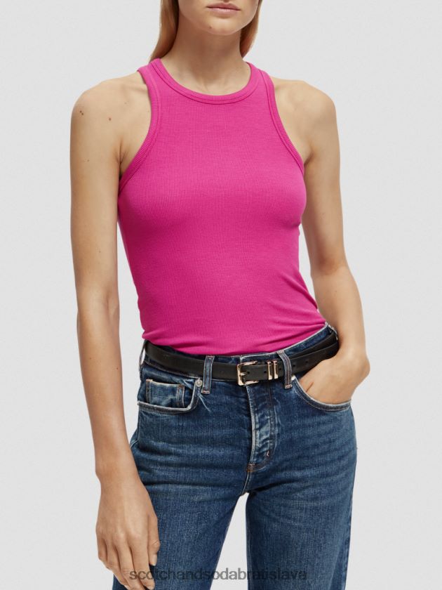 ženy oblečenie fuchsiová Scotch & Soda tielko racerback z organickej bavlny 4ZV00D86